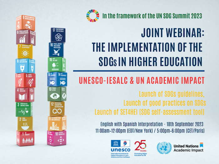 Webinar: Higher Education and the Implementation of the SDGs – UNESCO ...